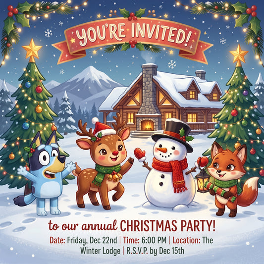 Custom Christmas Party Invitation Video-choose your  Character