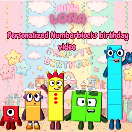 personalized Numberblocks birthday video